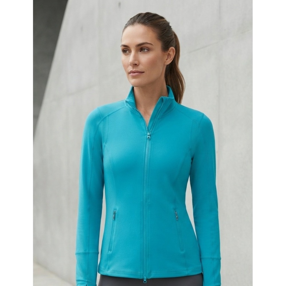 Zella Turquoise Blue Full Zip Thumbhole Activewear Track Jacket 1X